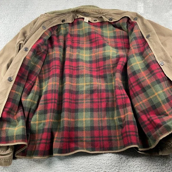 VTG LL Bean Jacket Mens XL Chore Barn Field Coat Corduroy Collar Wool Liner - Picture 4 of 12